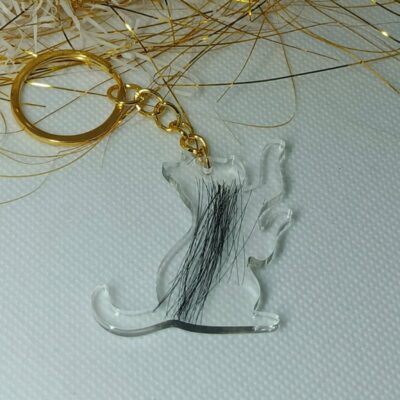 brelok w kształcie kota z sierścią