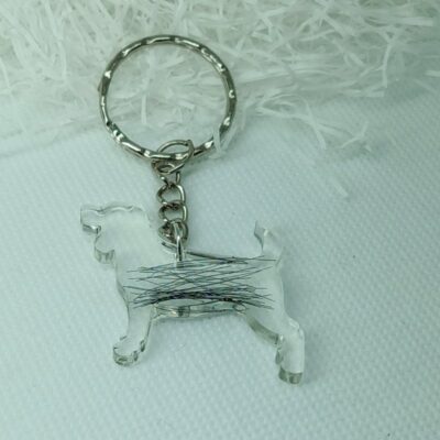 brelok z psem z sierścią
