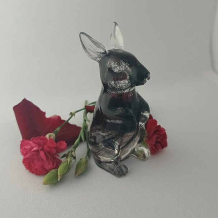 figurka królika z sierścią rękodzieło