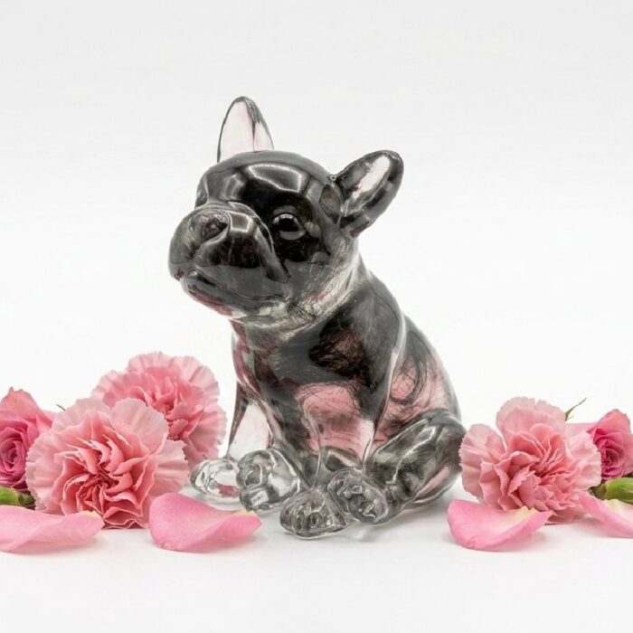 figurka bulldog z sierścią psa figurka bulldog z sierścią psa