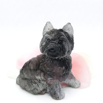 figurka yorka z sierścią psa
